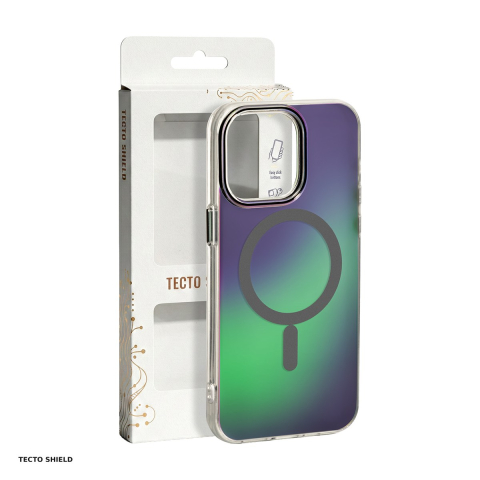 Huse si protectii smartphone - Husa Tecto Shield Aurora pentru Apple iPhone 14 Pro, Carcasa magnetica, Gri
