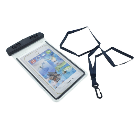 Huse smartphone - Husa universala impermeabila cu snur de prindere, Waterproof Glow 84397, pentru telefoane 4.8-5.8 inch, neagra
