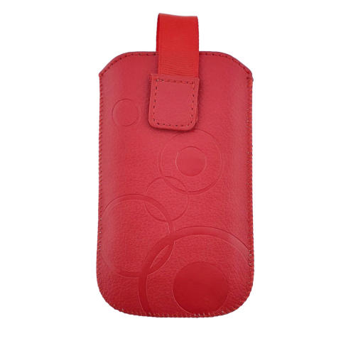Huse smartphone - Husa universala tip saculet, din piele ecologica, Esperanza 90662, dimensiune M, 125 x 75 x 15mm, rosie