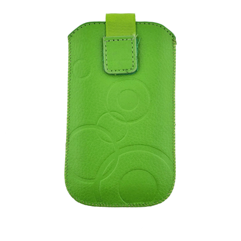 Huse smartphone - Husa universala tip saculet, din piele ecologica, Esperanza 90662, dimensiune M, 125 x 75 x 15mm, verde