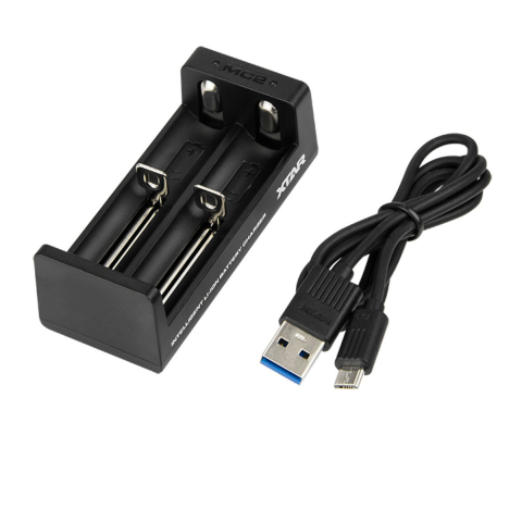 Incarcator baterii - Incarcator acumulatori Li-Ion 2 x tip 18650, XTAR MC2 32019, cablu USB de 81cm, negru