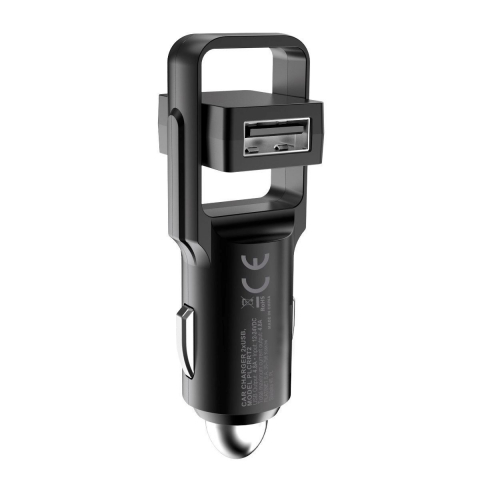 Incarcator auto Platinet 44651,rotativ,cu 2 porturi USB 4.8A ,protectie la scurt circuit,negru [4]