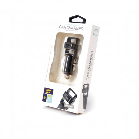 Incarcator auto Platinet 44651,rotativ,cu 2 porturi USB 4.8A ,protectie la scurt circuit,negru [2]