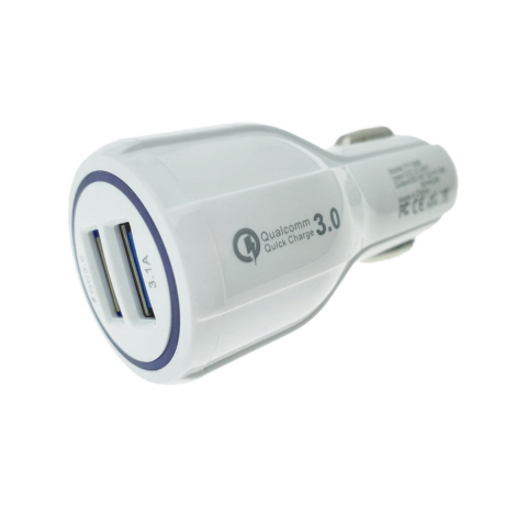 Incarcator USB - Incarcator auto rapid Qualcomm QC 3.0, 2 x USB, 36W, 3.1A, alb