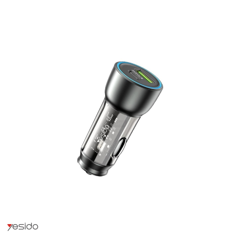 Accesorii IT - Incarcator auto Yesido Y49, PD 30 W, 1x USB + 1x USB-C, negru