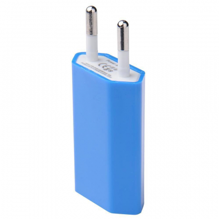 Încărcător de perete,adaptor de alimentare USB,1000 mA,albastru [2]