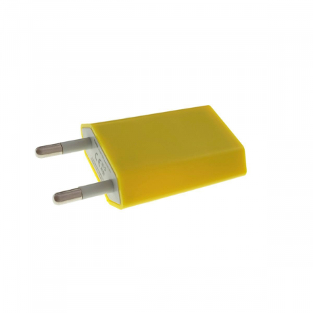 Incarcator USB - Încărcător de perete,adaptor de alimentare USB,1000 mA, galben