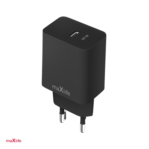 Incarcator priza retea - Incarcator Maxlife MXTC-13-20C, PD QC 20 W, 1x USB-C, negru