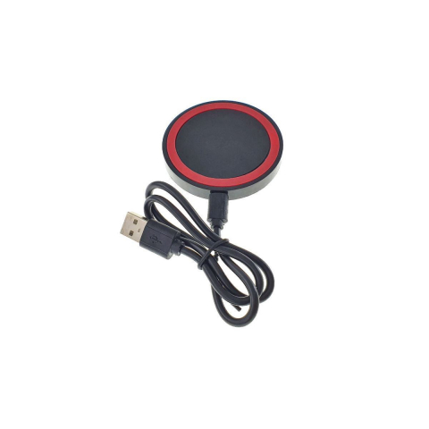 Incarcator Qi Wireless, 70x10mm, 5V 1 A, negru cu rosu [11]
