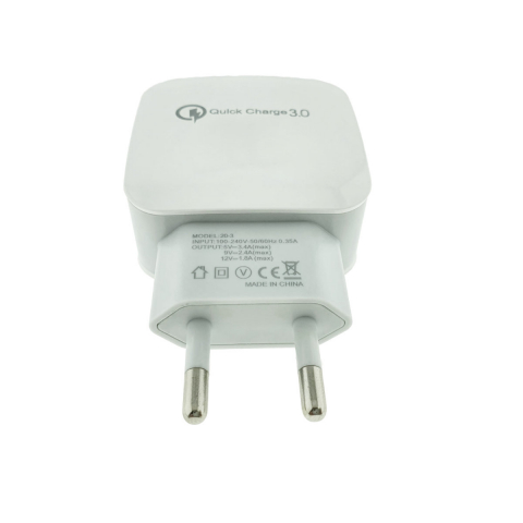 Incarcator rapid de retea, cu un port USB, QC 3.0, 3.4A, alb [3]