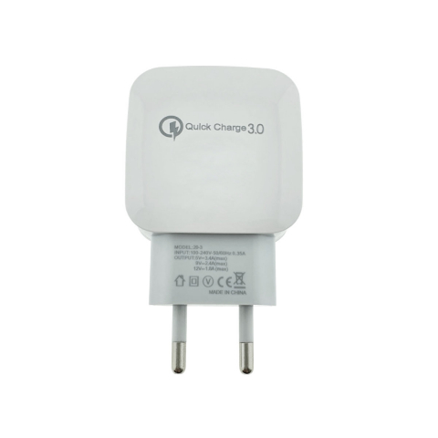 Incarcator rapid de retea, cu un port USB, QC 3.0, 3.4A, alb [2]