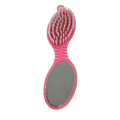 Instrument pentru pedichiura cu perie, piatra ponce, pila si pad de lustruire, 026-V22 25370, roz [4]