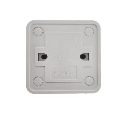 Intrerupator simplu cu indicator luminos, FE-40446, montaj aplicat, 10A 250V, 70x70x36mm, alb [6]