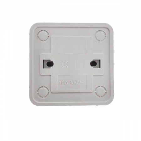 Intrerupator simplu cu indicator luminos, FE-40446, montaj aplicat, 10A 250V, 70x70x36mm, alb [1]