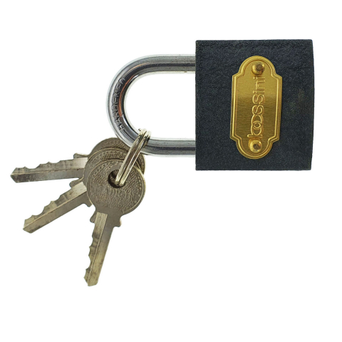 Lacat Bossini 11408, 3 chei incluse, inchidere automata prin apasare, culoare neagra [8]