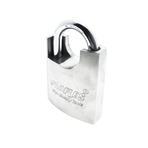 Lacat din inox, cu 3 chei stea, 50 mm, Flores FS-11430, otel durificat, argintiu [5]