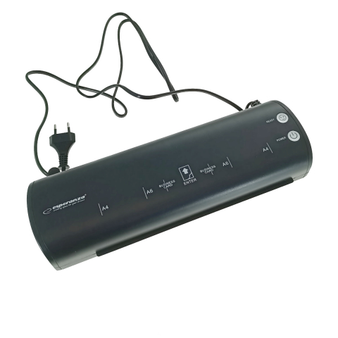 Birotica papetarie - Laminator A4 Esperanza Interstellar 93251, 300 mm/min, laminare A6-A4-carte vizita, cablu alimentare de 130cm, negru