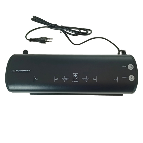 Laminator A4 Esperanza Interstellar 93251, 300 mm/min, laminare A6-A4-carte vizita, cablu alimentare de 130cm, negru [1]