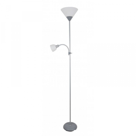 Lampa de podea Platinet PFLF066GR , E27 si E14 ,180cm , metal si plastic , gri cu alb 44527 [3]