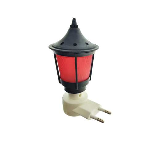 Lampa de veghe cu buton intrerupator, design felinar cu abajur rosu [3]