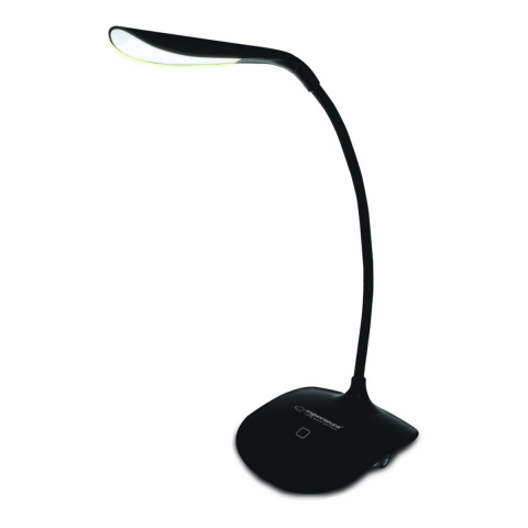 Lampi iluminare - Lampa LED, Esperanza Acrux ELD103K, brat flexibil 21 cm, alimentare duala, cablu 110 cm, 4 x AAA, neagra