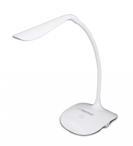 Lampi iluminare - Lampa LED, Esperanza Acrux ELD103W, brat flexibil 21 cm, alimentare duala, cablu 110 cm, 4 x AAA, alba