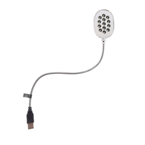 Lampi iluminare - Lampa LED Esperanza EA120, brat flexibil 20 cm, conector USB Tip A, argintie cu negru