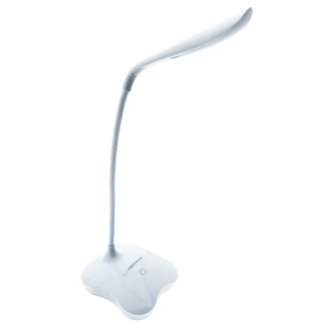 Lampi iluminare - Lampa LED, Esperanza Mimosa ELD105W, cu baza iluminata, brat flexibil 21 cm, alimentare duala, cablu 110 cm, 4 x AAA, alba