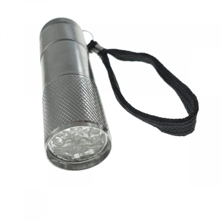 Lampi iluminare - Lanterna cu 9 led-uri, Esperanza 91586 ALTAIR , corp aluminiu, lungime 90mm, 3xAAA , argintie