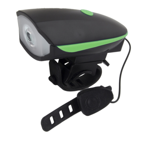 Accesorii ciclism - Lanterna fata bicicleta, Esperanza Alfard, cu claxon, dioda Led de 100 lumeni, 3 moduri de iluminare, alimentare baterii, culoare neagra