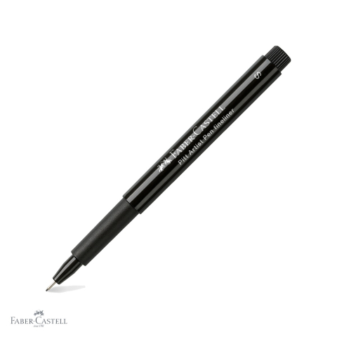 Markere si instrumente de desen artistic - Liner artist pen Faber-Castell Pitt, varf S 0.3 mm, cerneala neagra rezistenta la apa, pentru desen tehnic si ilustratie