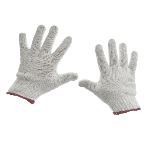 Manusi de protectie din material textil, fibra mixta si bumbac, marime universala, albe [3]
