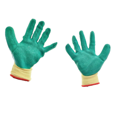 Manusi de protectie, material textil, cauciucat, marime universala, galben cu verde [2]