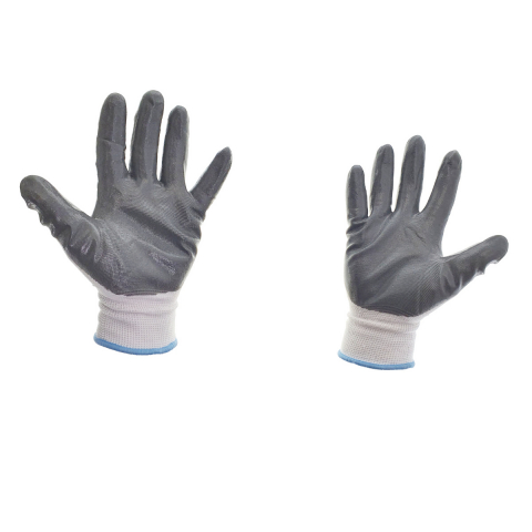 Manusi de protectie universale, material textil si PVC, albe cu gri inchis [2]
