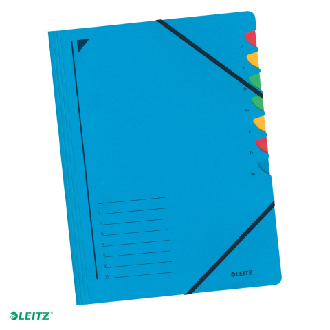 Mape si serviete - Mapa carton cu elastic 7 separatoare fashion Leitz, A4, albastru