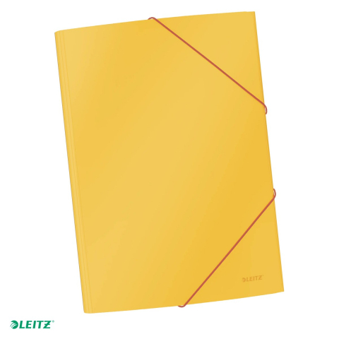 Mape si serviete - Mapa cu elastic Leitz Cosy, carton laminat, A4, capacitate 150 coli, pentru laminare, galben Chihlimbar