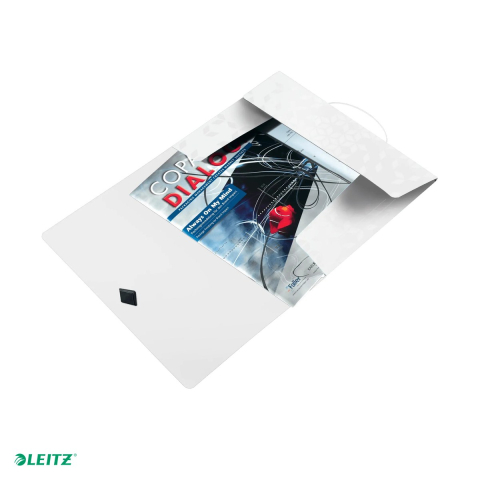 Mape si serviete - Mapa cu elastic Leitz WOW, PP, A4, capacitate 150 coli, pentru transport, alb