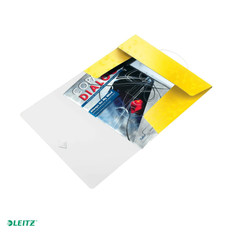 Mape si serviete - Mapa cu elastic Leitz WOW, PP, A4, capacitate 150 coli, pentru transport, galben