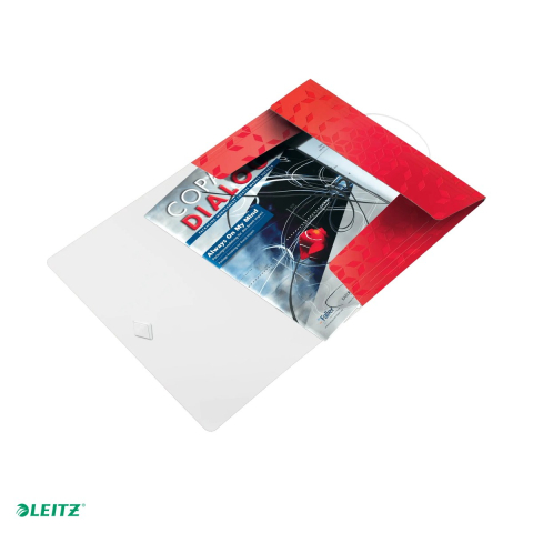 Mape si serviete - Mapa cu elastic Leitz WOW, PP, A4, capacitate 150 coli, pentru transport, rosu