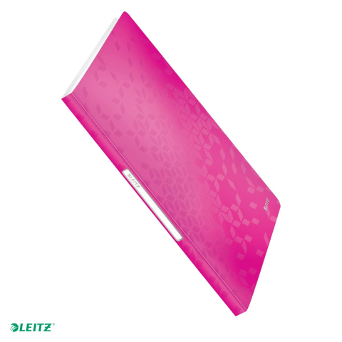 Birotica papetarie - Mapa de prezentare Leitz WOW, coperta moale, PP, A4, 40 de folii, capacitate 80 de coli (2 coli per fila,(80 g/mp), roz
