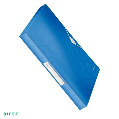 Mape si serviete - Mapa Jumbo Leitz WOW, PP, A4, cu elastic, capacitate 250 coli, pentru transport, albastru