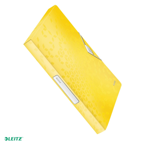 Mape si serviete - Mapa Jumbo Leitz WOW, PP, A4, cu elastic, capacitate 250 coli, pentru transport, galben