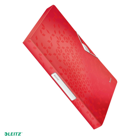 Mape si serviete - Mapa Jumbo Leitz WOW, PP, A4, cu elastic, capacitate 250 coli, pentru transport, rosu