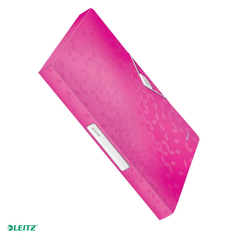 Mape si serviete - Mapa Jumbo Leitz WOW, PP, A4, cu elastic, capacitate 250 coli, pentru transport, roz