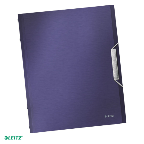 Mape si serviete - Mapa plastic cu elastic 6 compartimente albastru-violet Leitz, A4