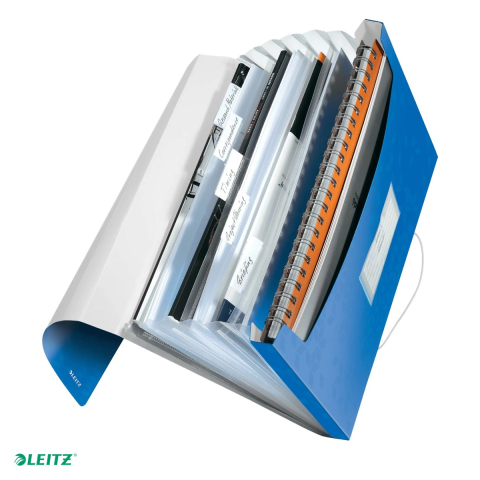 Mape si serviete - Mapa tip proiect Leitz WOW, PP, A4, capacitate 250 coli, pentru transport, albastru