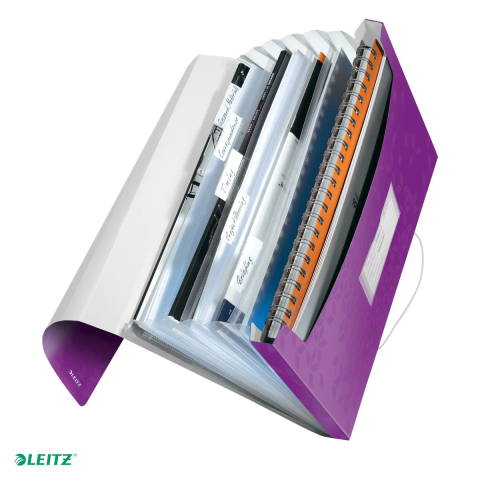 Mape si serviete - Mapa tip proiect Leitz WOW, PP, A4, capacitate 250 coli, pentru transport, mov