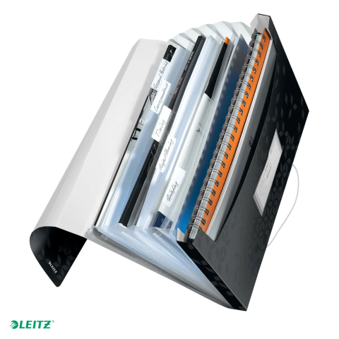 Mape si serviete - Mapa tip proiect Leitz WOW, PP, A4, capacitate 250 coli, pentru transport, negru