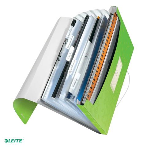 Mape si serviete - Mapa tip proiect Leitz WOW, PP, A4, capacitate 250 coli, pentru transport, verde