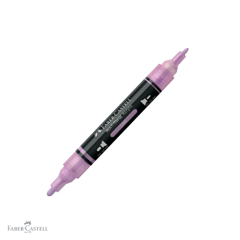Markere - Marker acrilic Faber-Castell Multimark, culoare liliac 239, varf dublu, pentru suprafete multiple